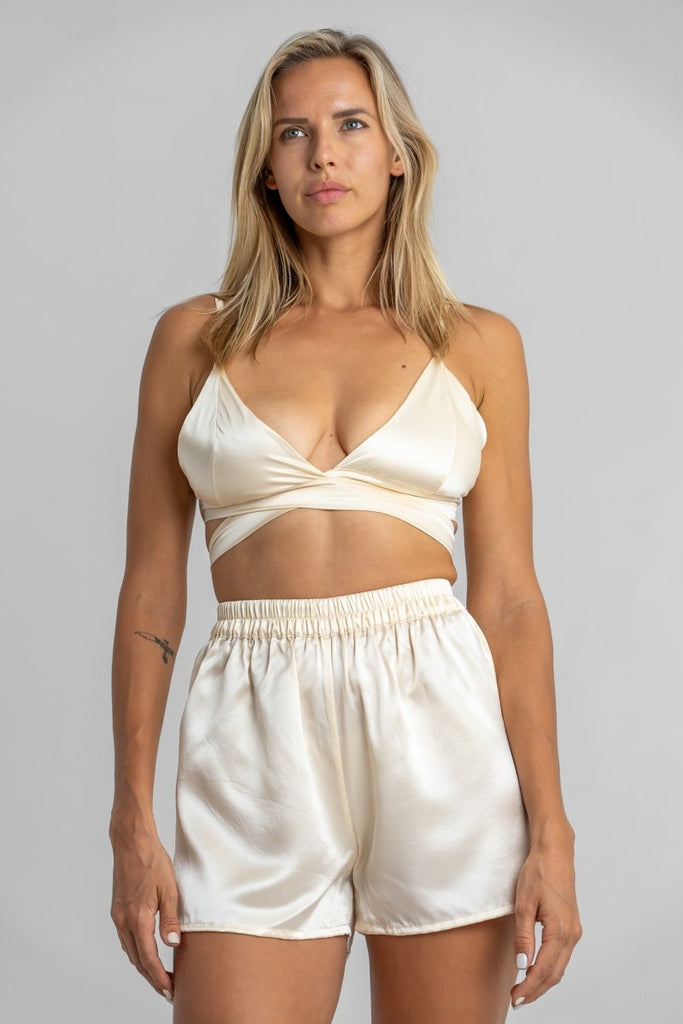Champagne Silk Lounge Set - Lé Silk