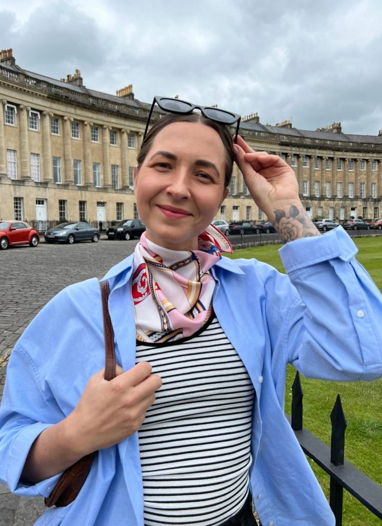 Iris Square Silk Scarf - Lé Silk