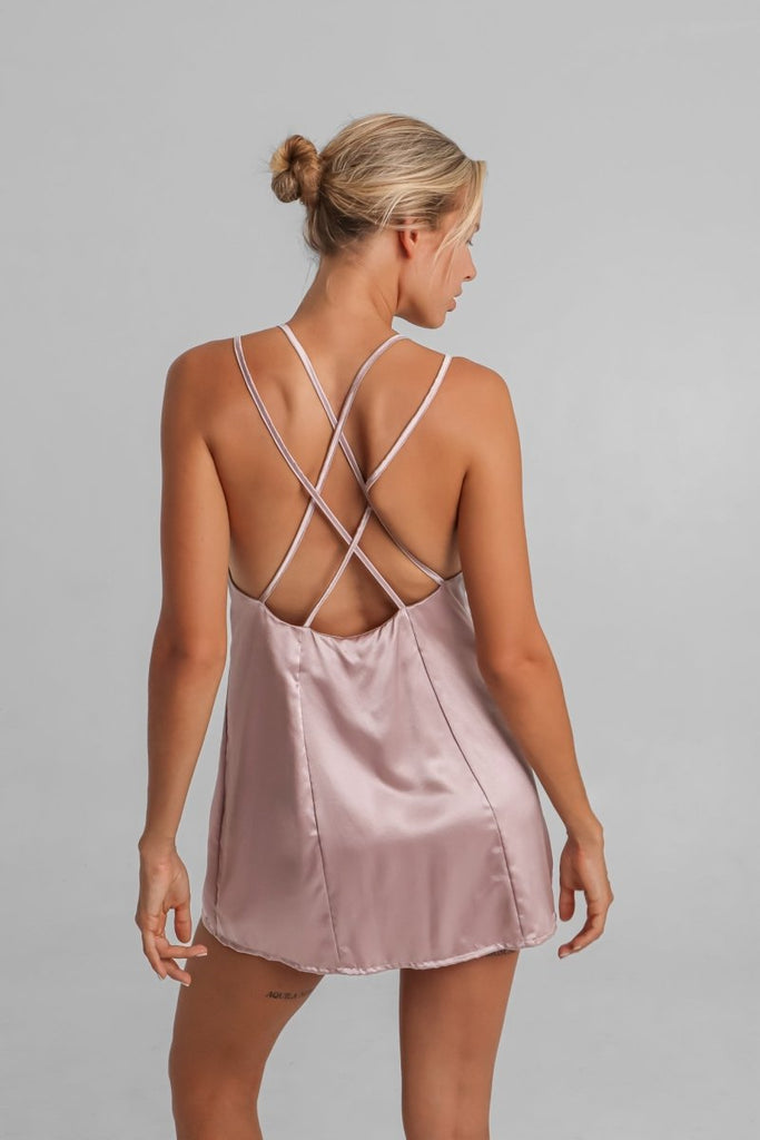 Lotus Silk Slip Dress - Lé Silk
