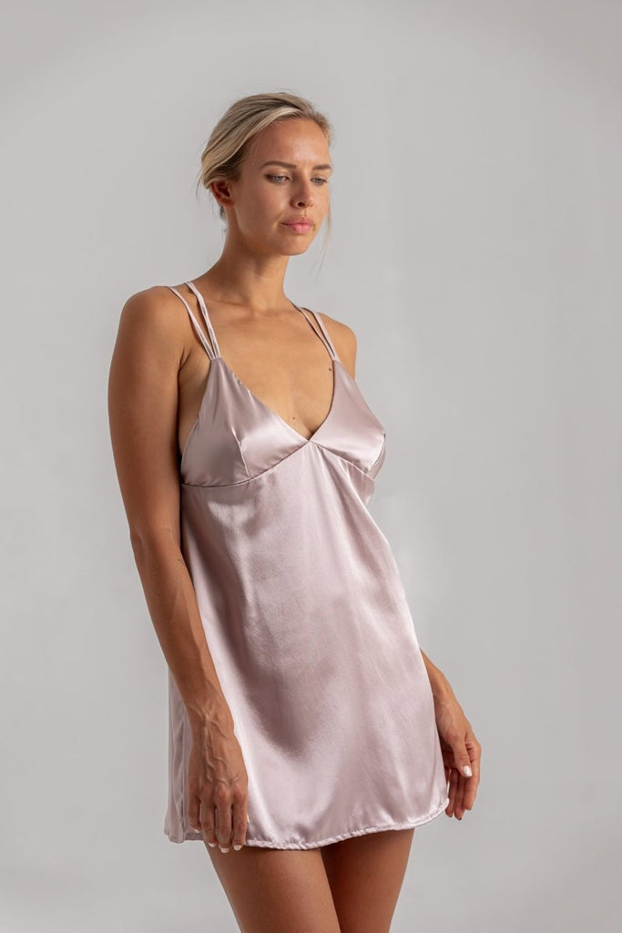 Lotus Silk Slip Dress - Lé Silk