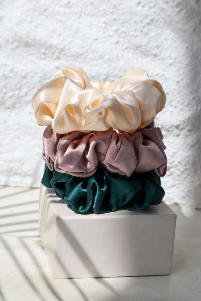 Silk Scrunchie Trio - Lé Silk