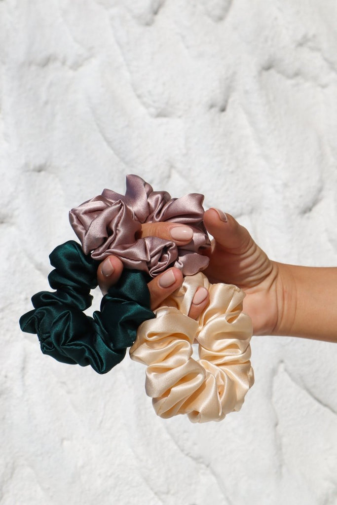Silk Scrunchie Trio - Lé Silk