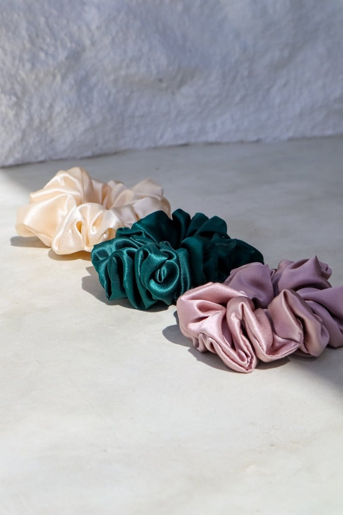 Silk Scrunchie Trio - Lé Silk