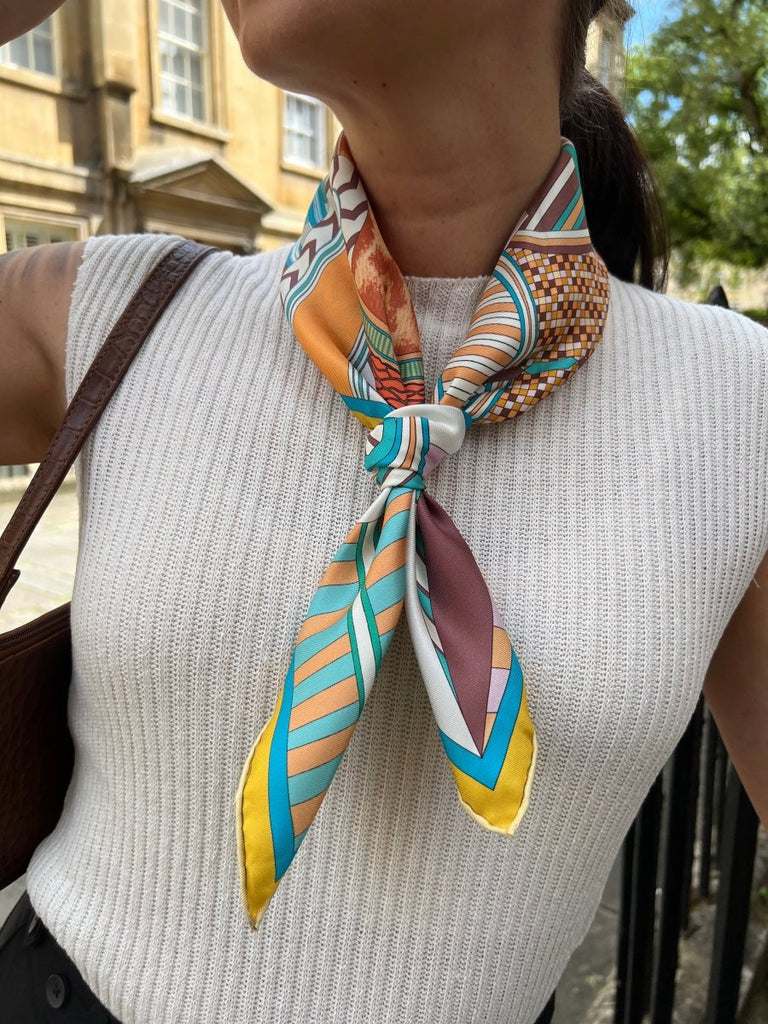 Thalia Square Silk Scarf - Lé Silk
